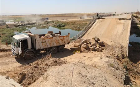 بدء أعمال تأهيل جسر الخابور على طريق M4