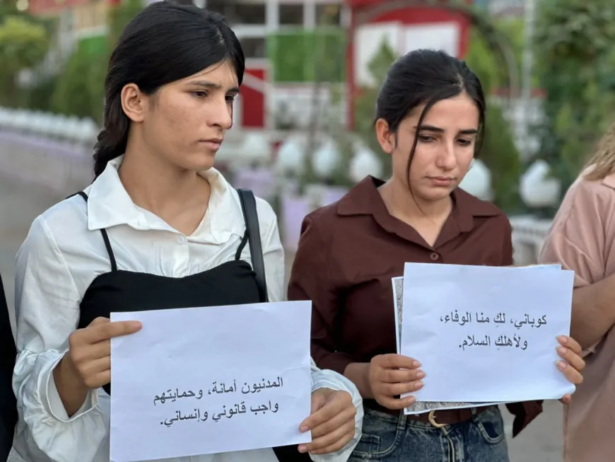 طلبة جامعة روج آفا يحتجون في قامشلو على الأحداث الأخيرة