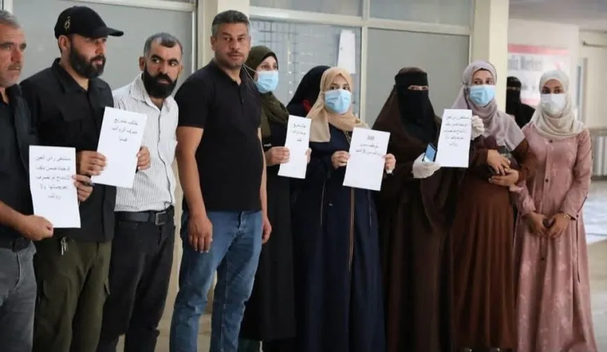 كوادر القطاع الصحي في سري كانيه يطالبون بصرف رواتبهم المتأخرة