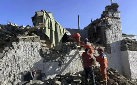وفاة 16 شخصاً وإصابة 46 أخرين جراء زلزال في الصين