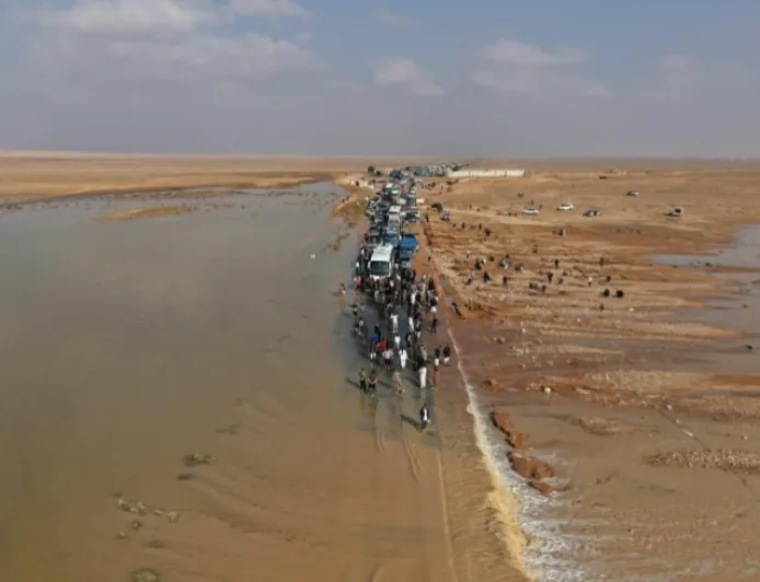 حالة الطرق بعد السيول في سوريا