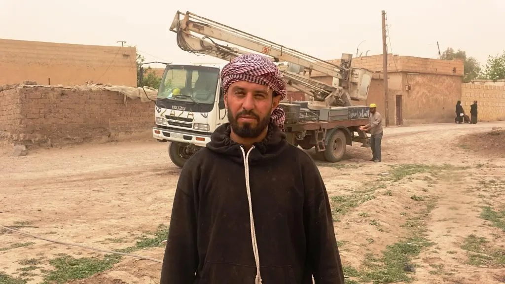 Framers , villages north of al-Raqqa city are illuminated