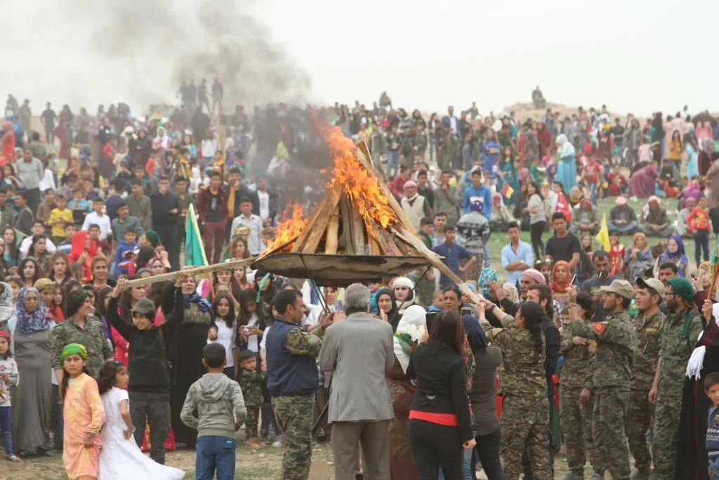 Newroz 2018's flame lit in Girê Sipî