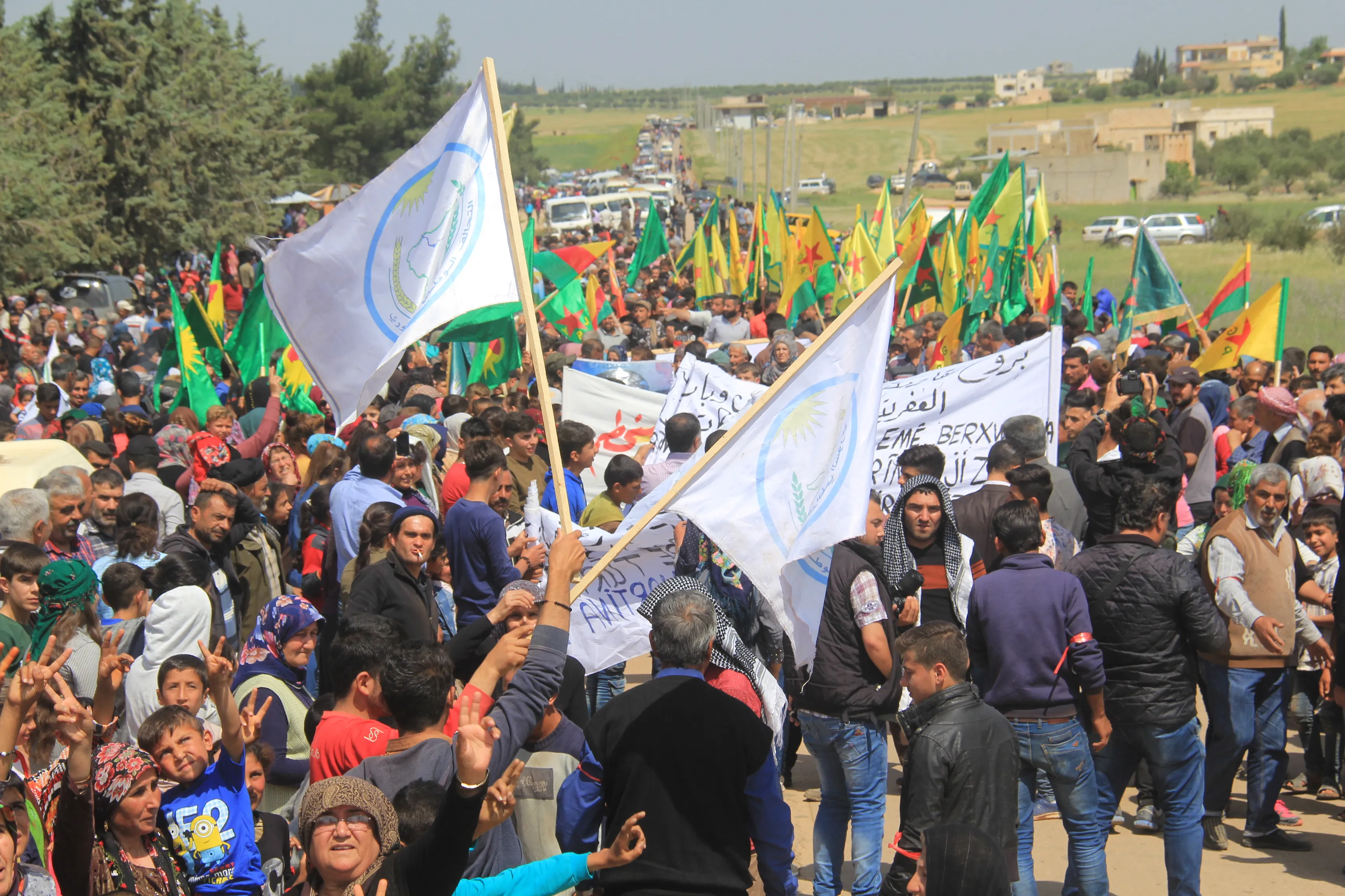 Afrin, al-Shahba people protest against occupation, demographic change