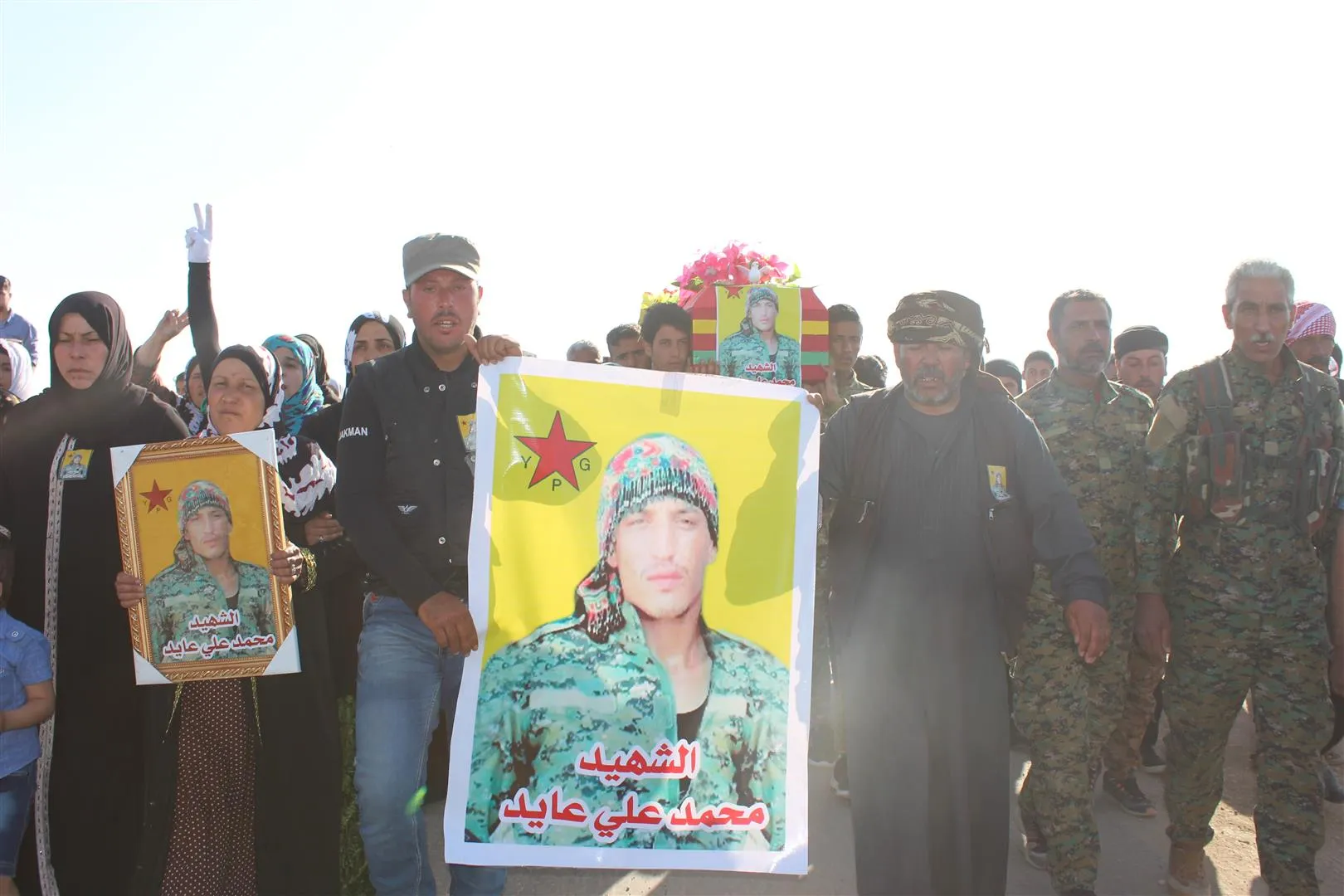 Al-Hasakah people bed farewell Martyr Alan's corpse