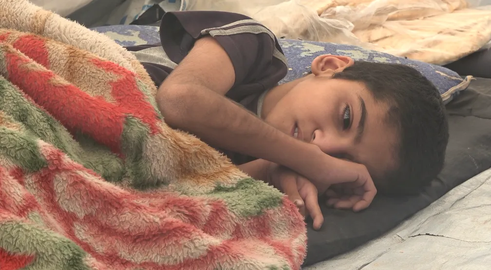 displaced family is suffering from disease and poverty