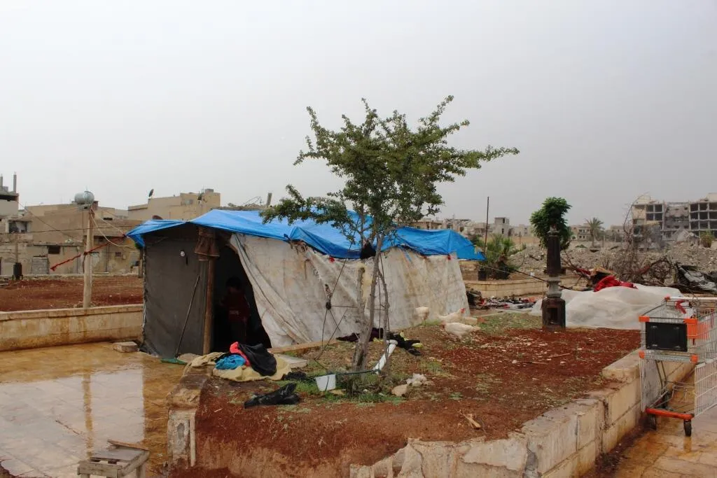 Their house destroyed, now stay in a tent, they ask for help