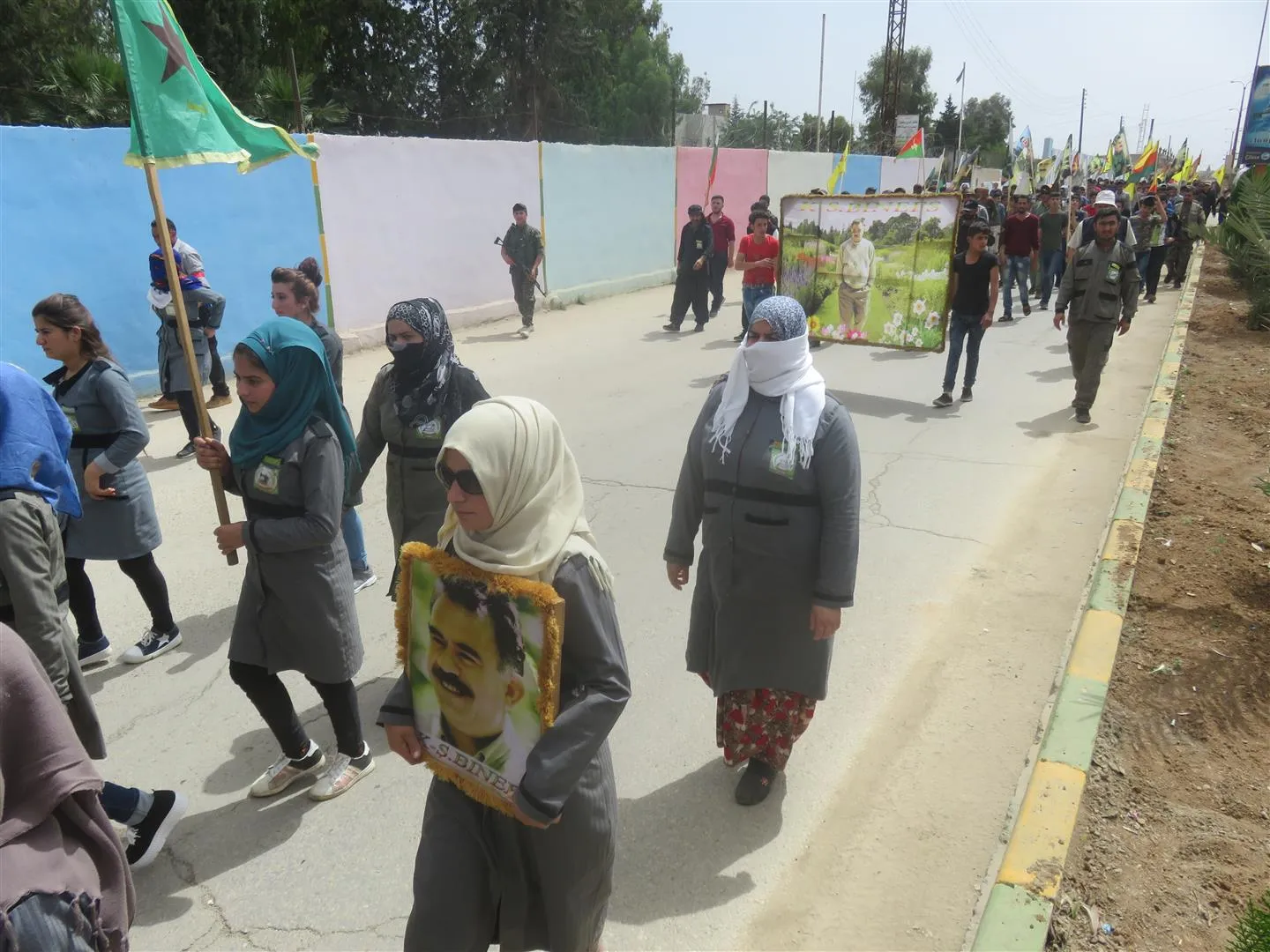 On International Day Against Turkish Invasion, thousands march in Derik