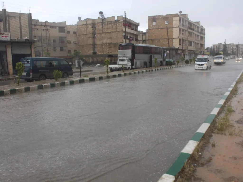 Rainstorm in Manbij, its countryside