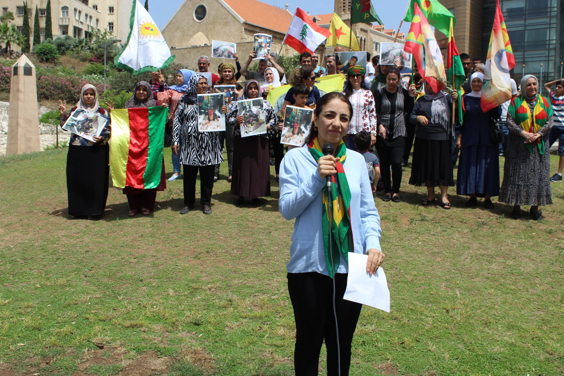 Sit-in against Turkish invasion of Kurdistan , Afrin in Lebanon