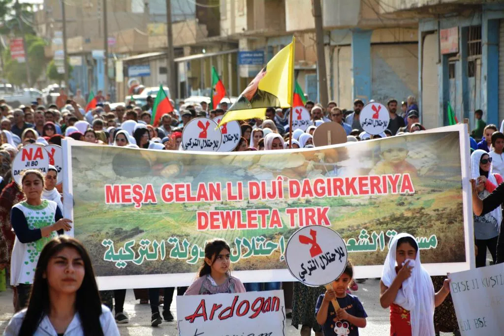 Massive demo in Amuda against Turkish invasion of Kurdistan