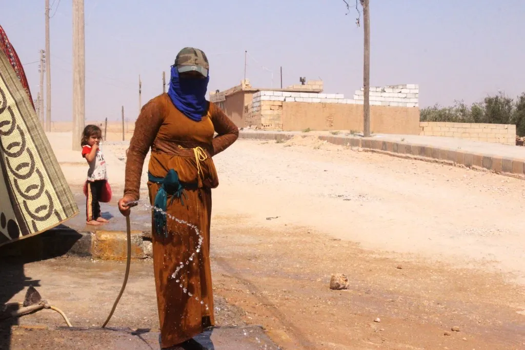 After years of interrupt … Water goes back to Ain Issa’s streams