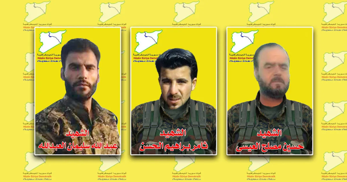 SDF reveal  record of three fighters martyred in al-Raqqa