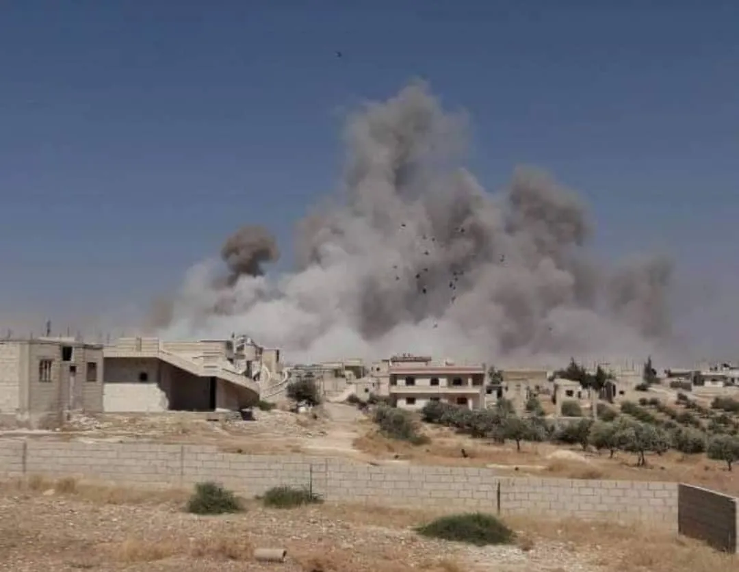 Regime carried out more than 55 air strike on southern countryside of Idlib