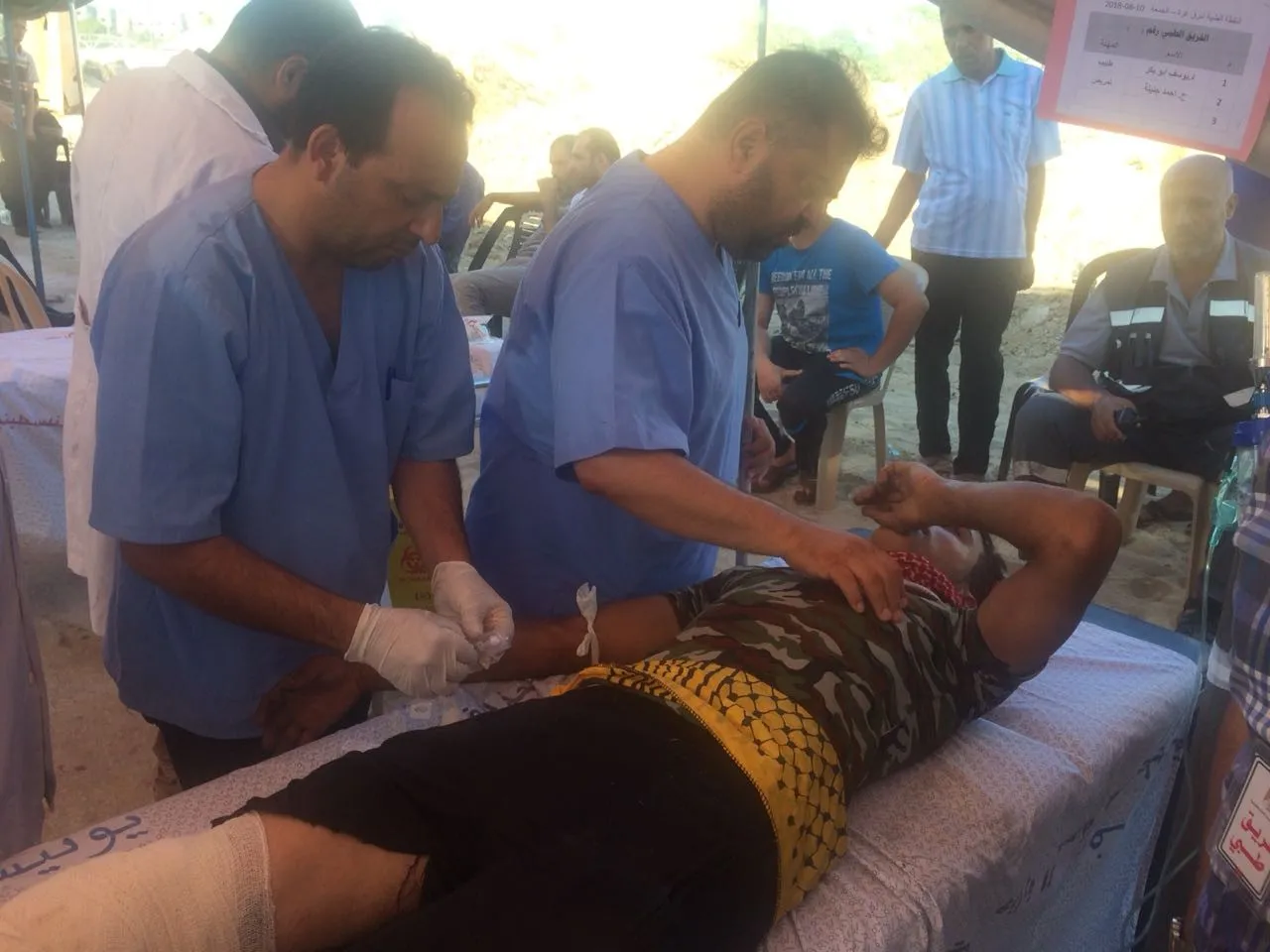 1 Medic lost his life , 84 wounded in Gaza