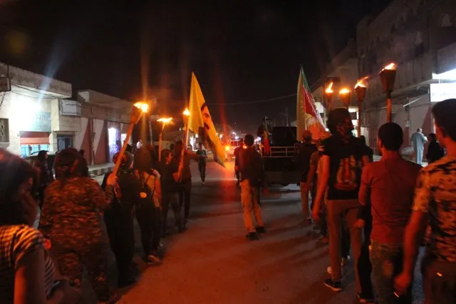 Torchlight march organized in Tirbê Spîyê