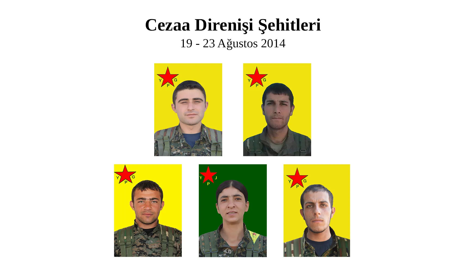 YPG Disclosed 5 martyrs' record