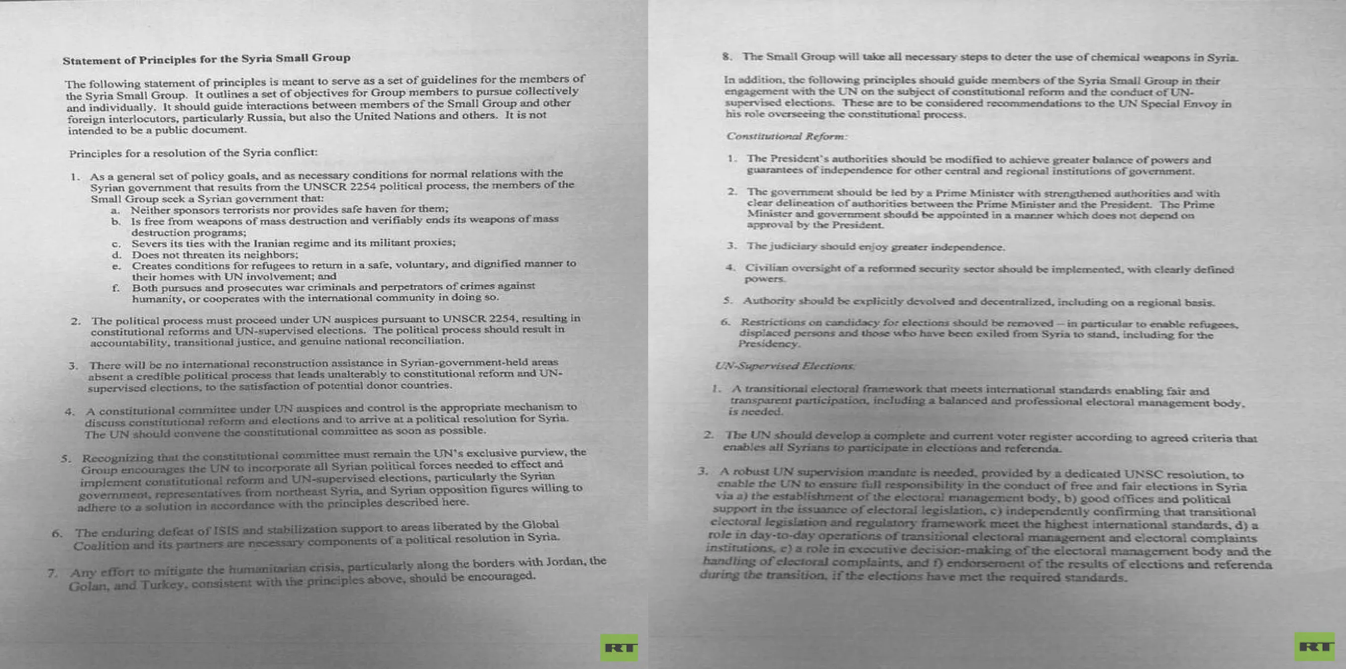 Miniature -Group presented paper for Syria includes decentralization