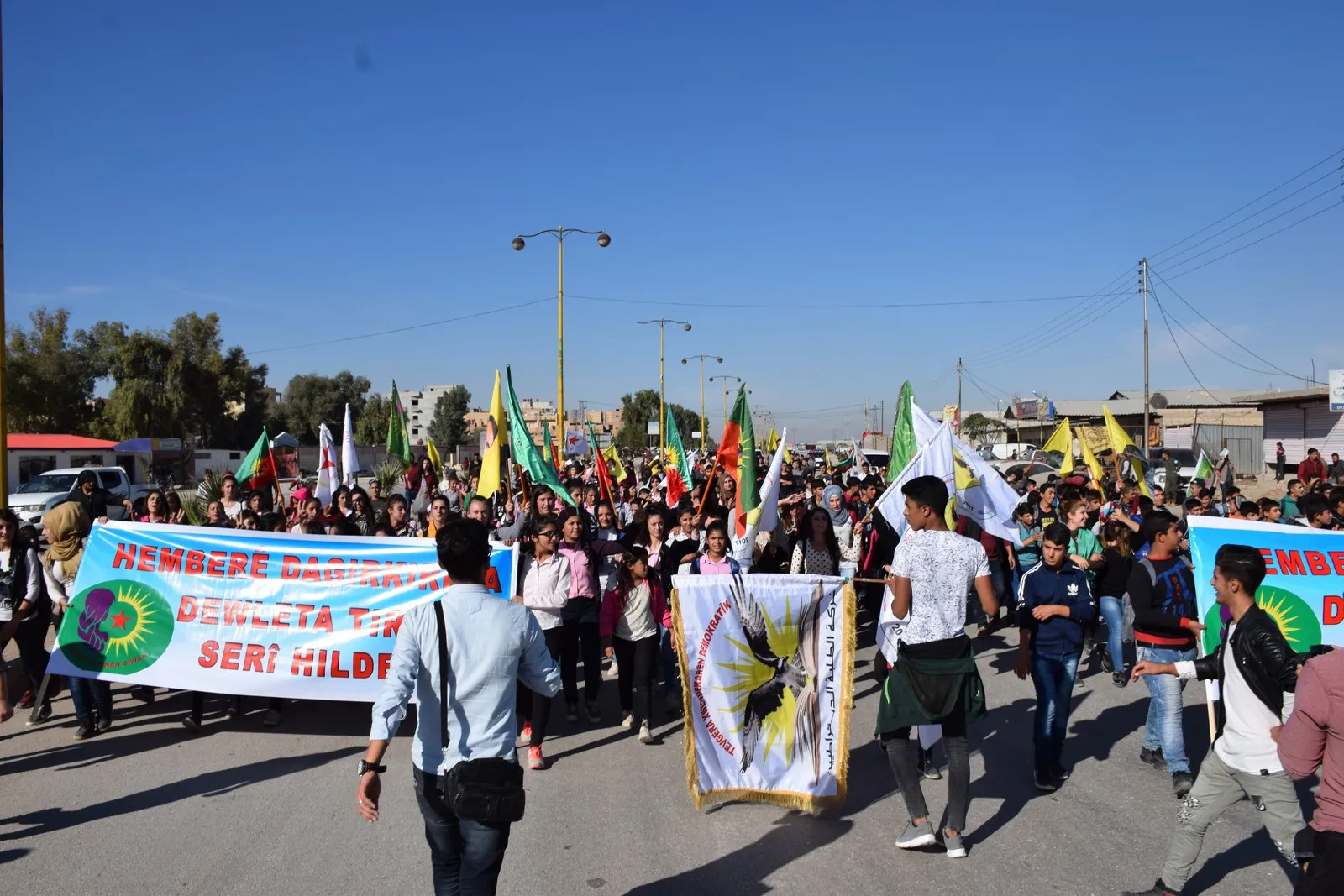 In solidarity with it, al-Hasakah chants aloud “Kobanî” against Turkish attacks