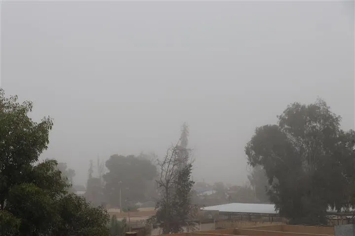 Heavy fog obscured visibility in al-Shaddadi