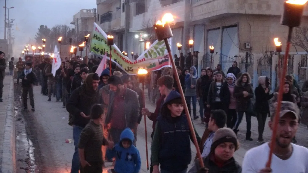 Demo in Girê Spî against Turkish occupation