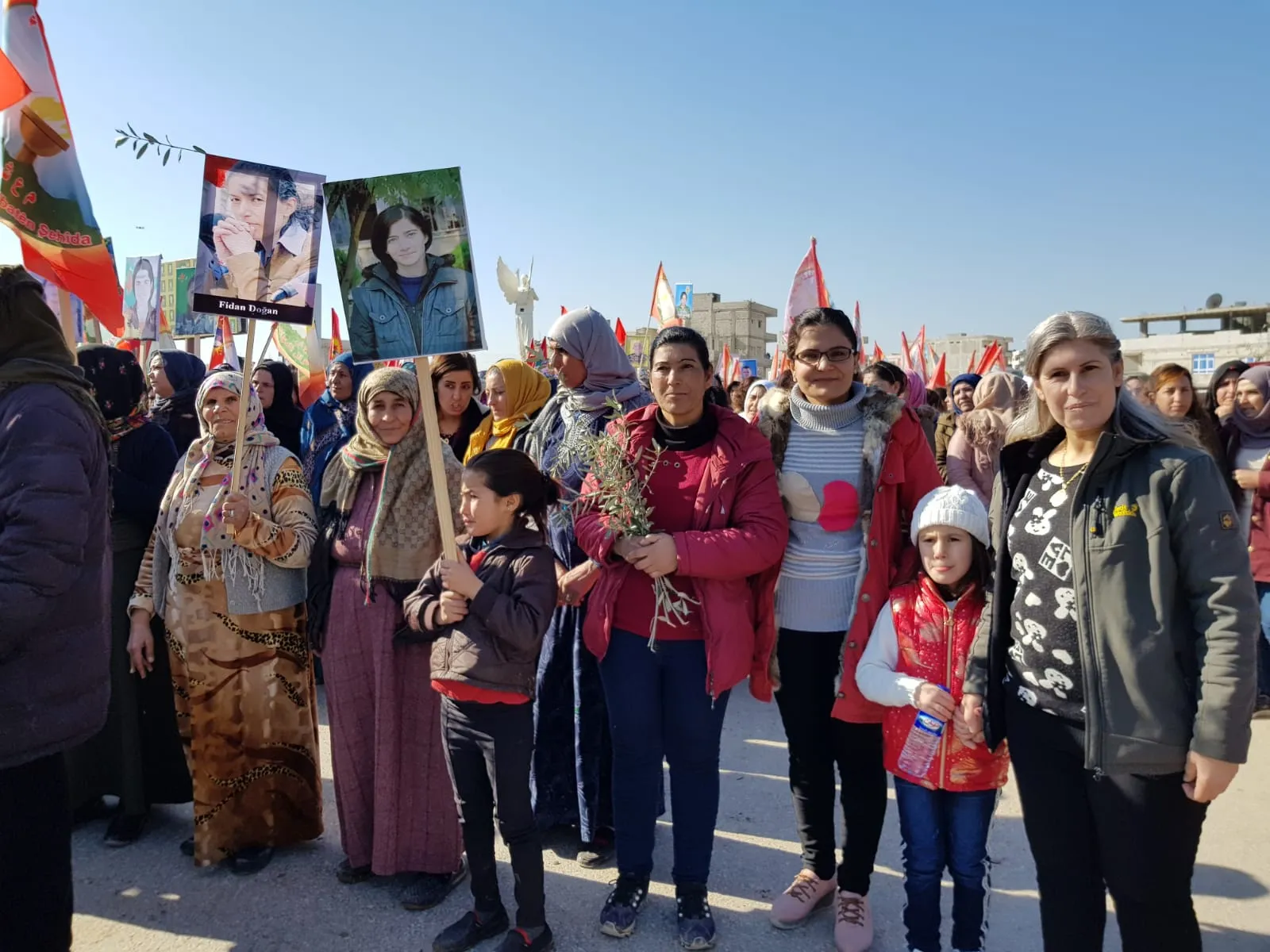 Mass protest in Euphrates region denouncing Turkish occupation to Afrin