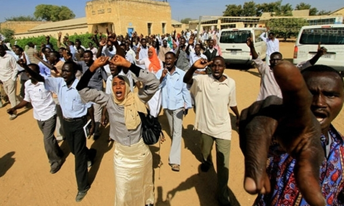 Sudanese authorities release tear gas , arrest 14 professors in protests