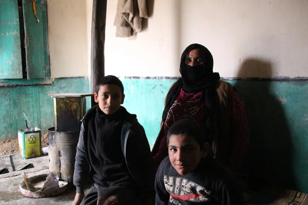 A displaced woman sought security to protect her two children