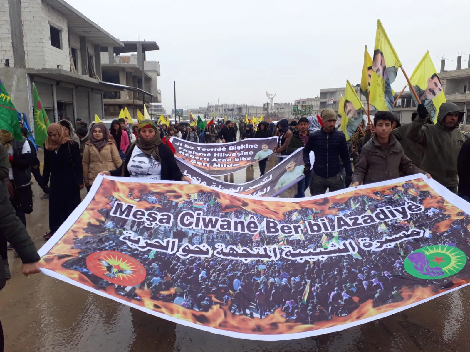 Youth march headed towards Alablour village