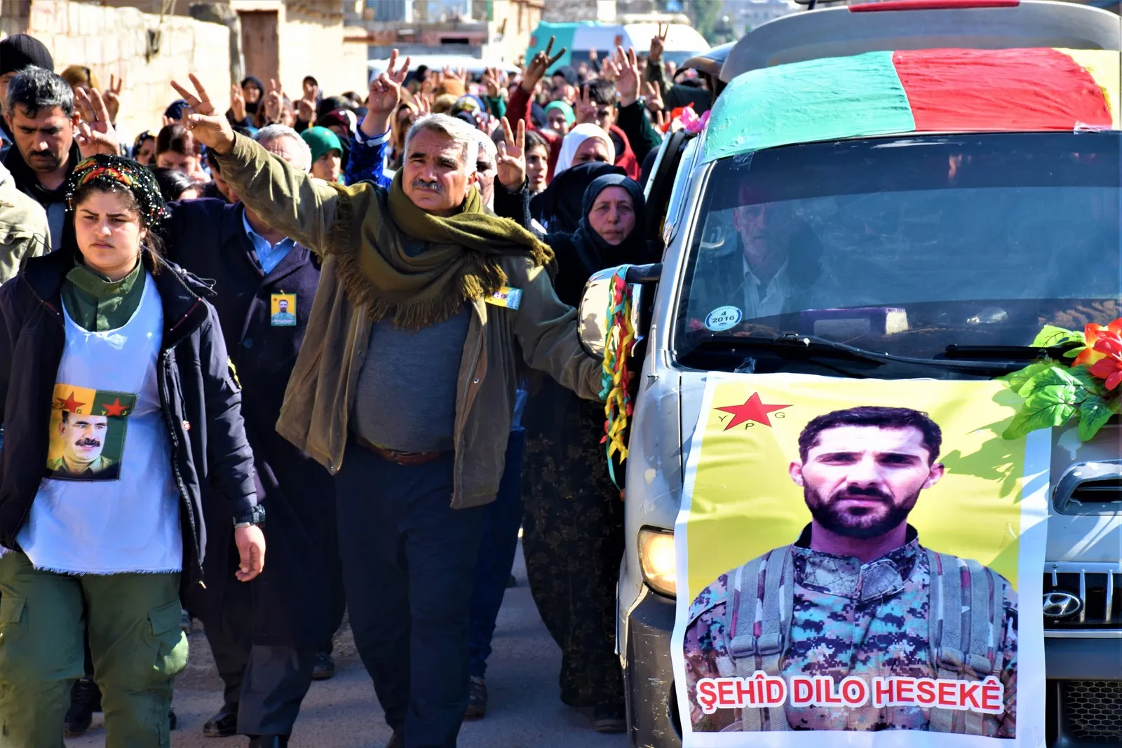 Amouda bid farewell martyr Delo Hasaka's corpse