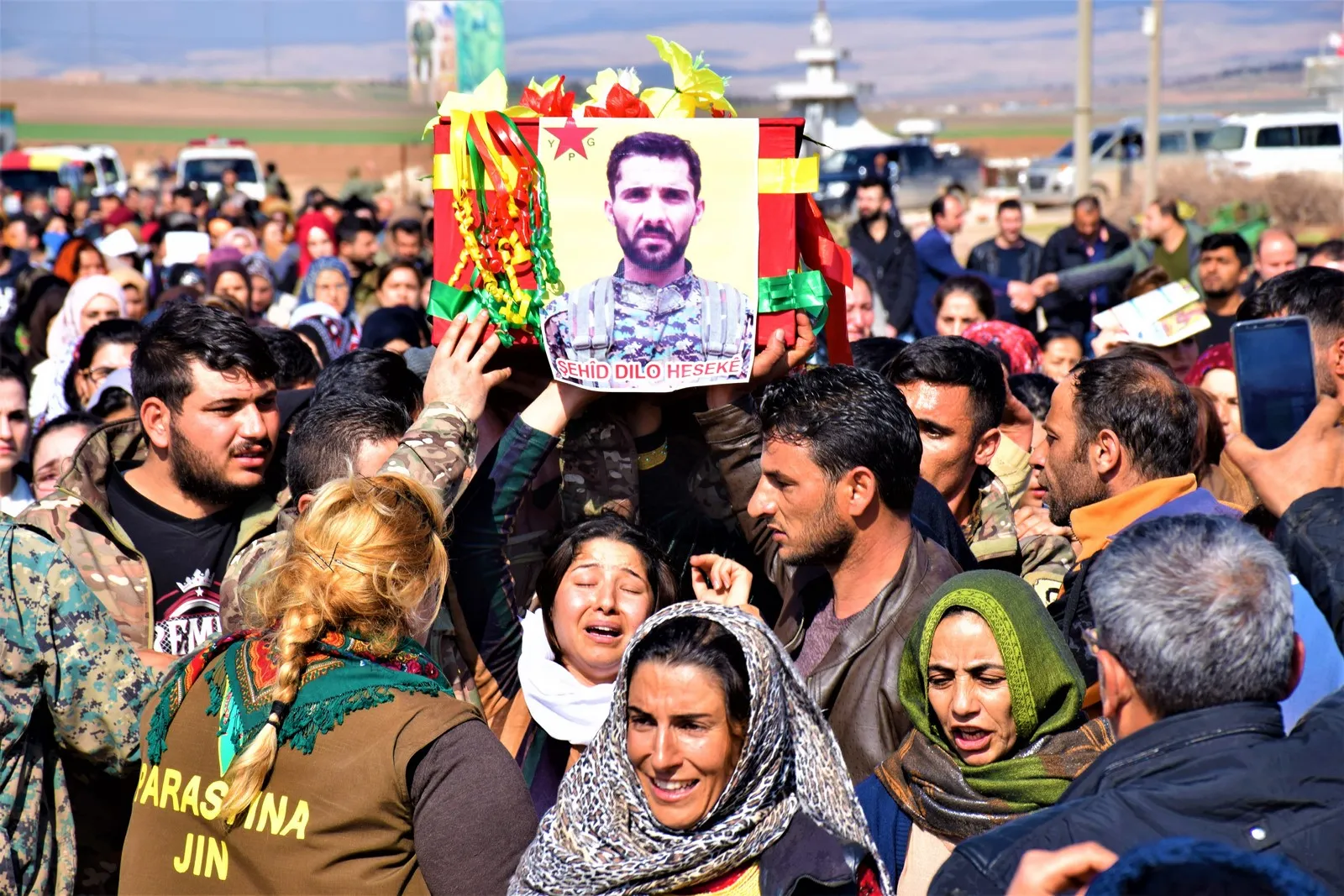 Amouda bid farewell martyr Delo Hasaka's corpse