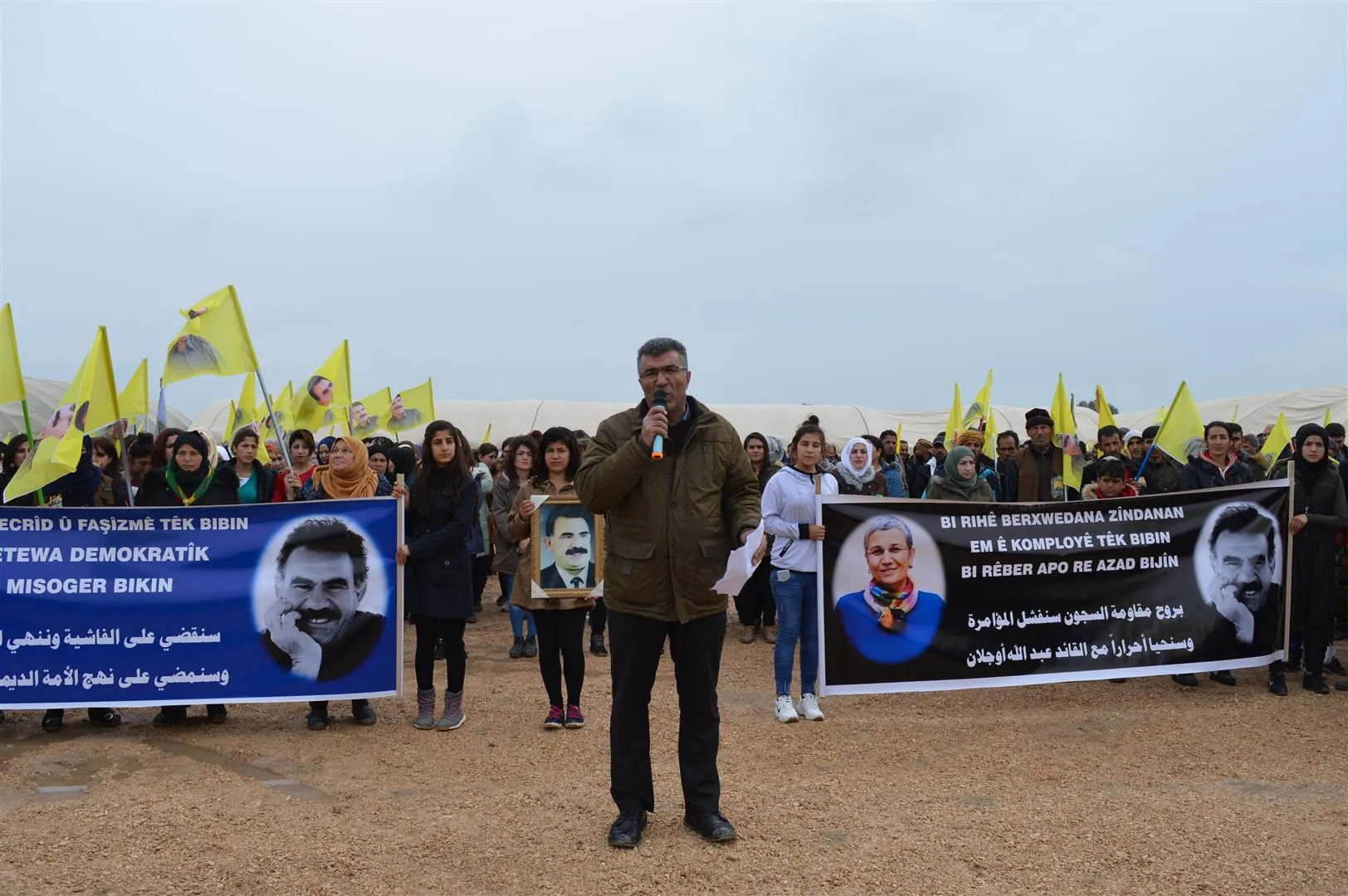 Ocalan's pictures covered demos went out denouncing conspiracy