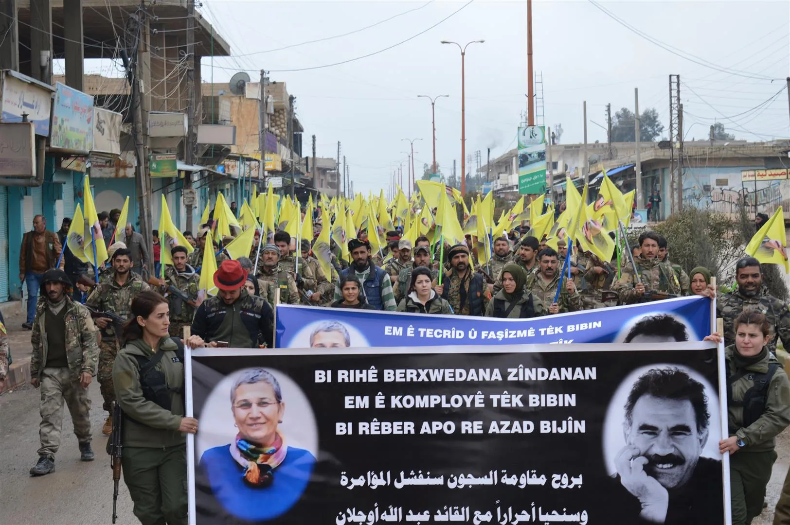 Ocalan's pictures covered demos went out denouncing conspiracy