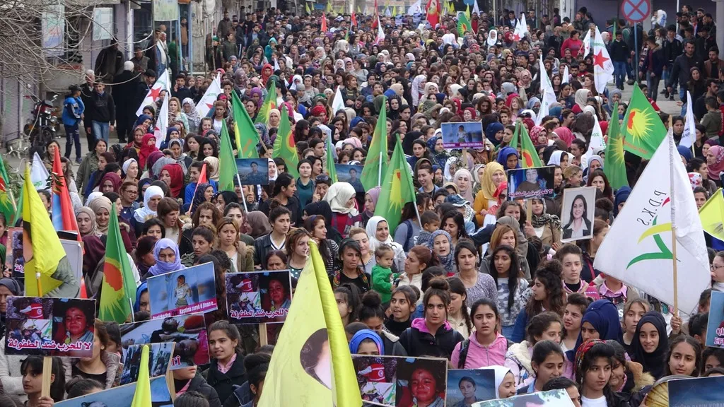 People of Girgê Legê, Tal Koçer, Çilaxa demonstrated against Turkish occupation of Afrin