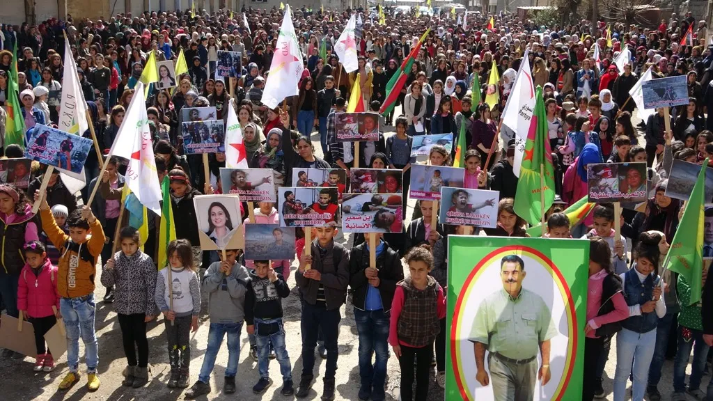 People of Girgê Legê, Tal Koçer, Çilaxa demonstrated against Turkish occupation of Afrin