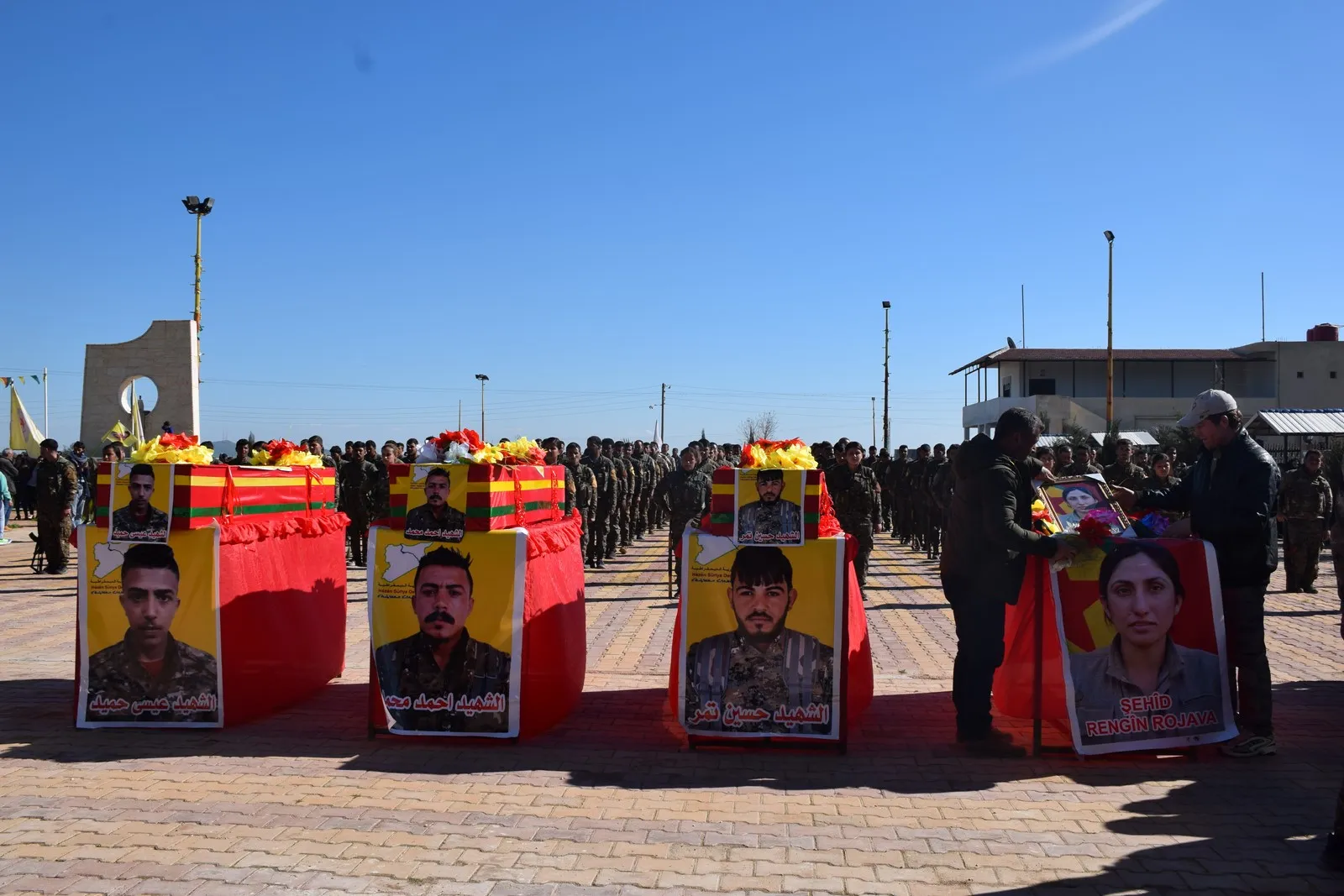 Three martyrs bid farewell, a martyr's record in al-Hasakah revealed