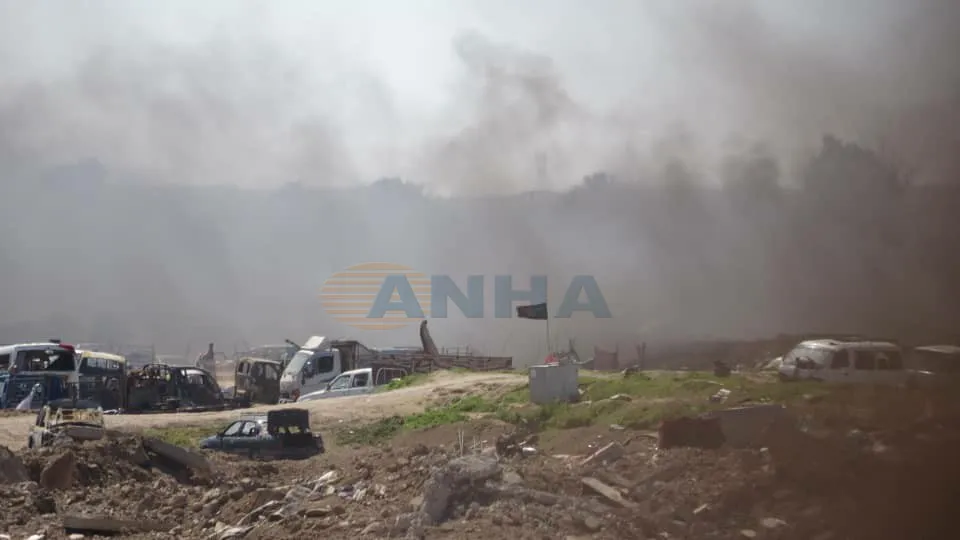 Video monitors new liberated points north al-Baguz camp