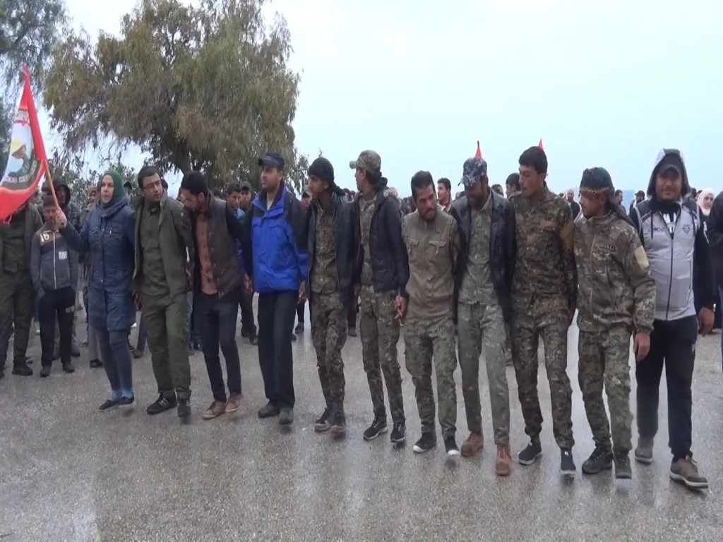 Al-Tabqa people celebrating victory achieved over Daesh