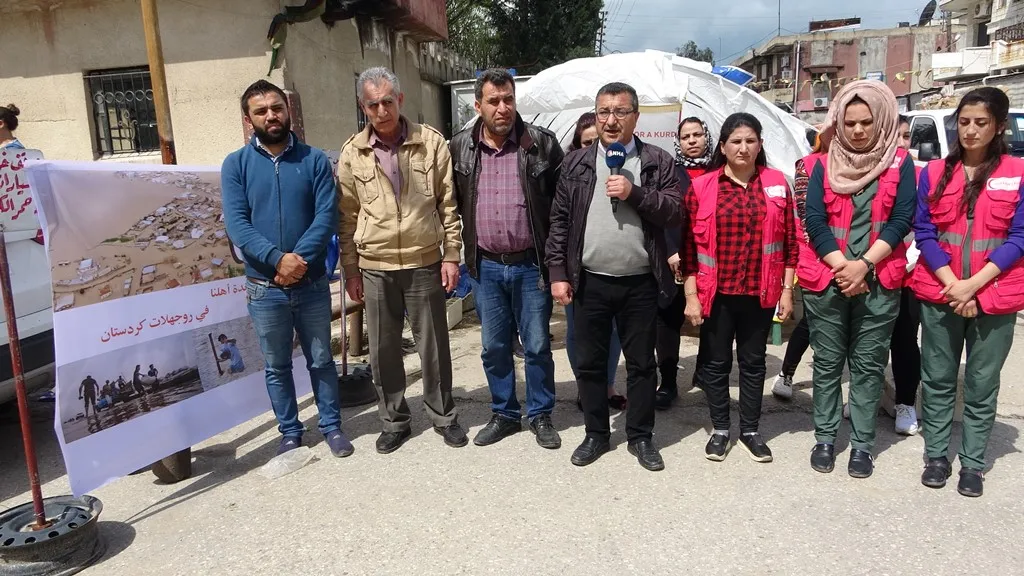 Tent in Dêrik, a fund-raising campaign in al-Hasakah to help victims of Rojilat floods