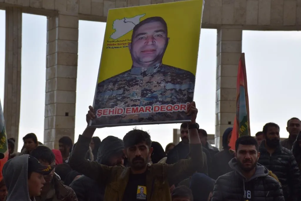 Amouda people bid farewell martyr Amar Deqori's corpse