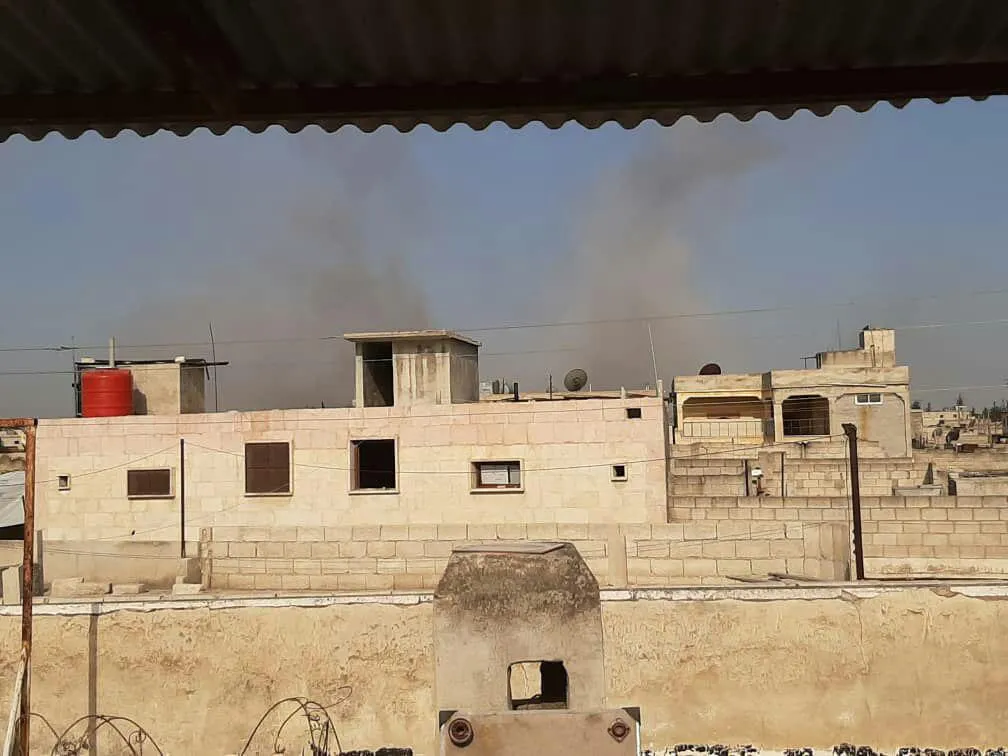 Turkish mercenaries bombarding Tel Rifat