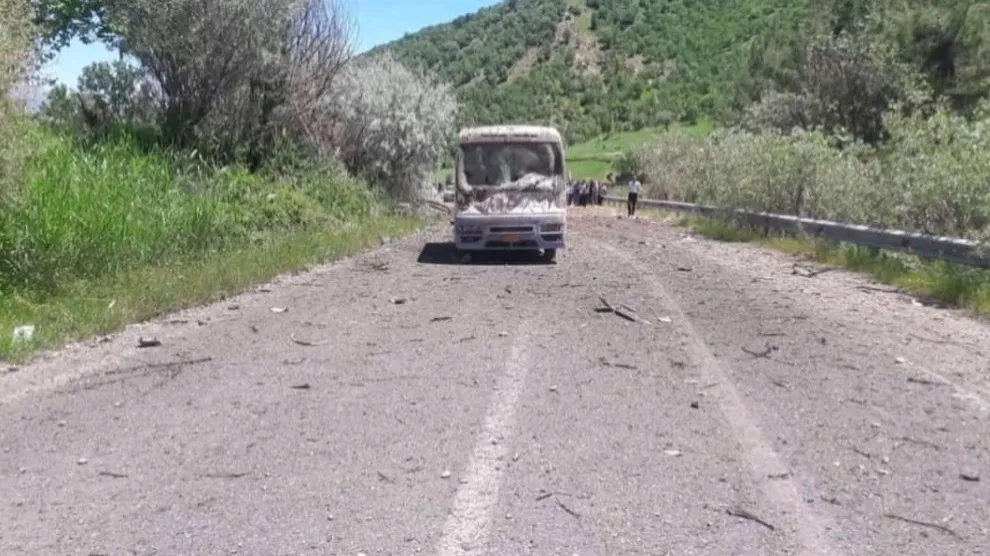 An explosion at a Turkish army bus in southern Kurdistan