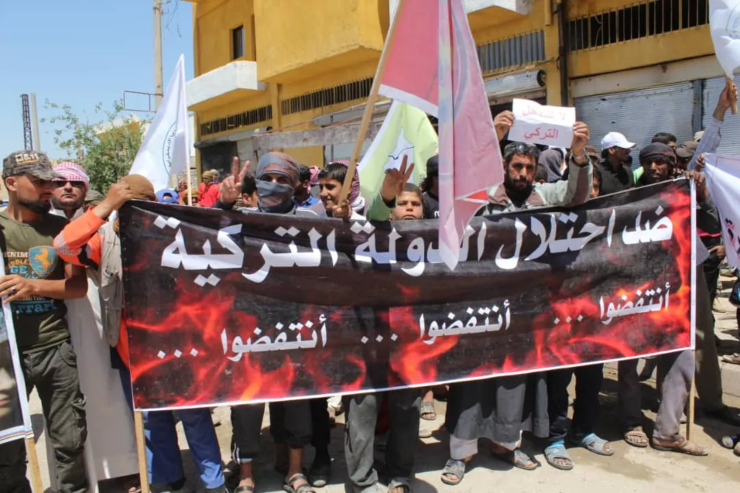 Hajin people protested Turkish occupation violations in Afrin