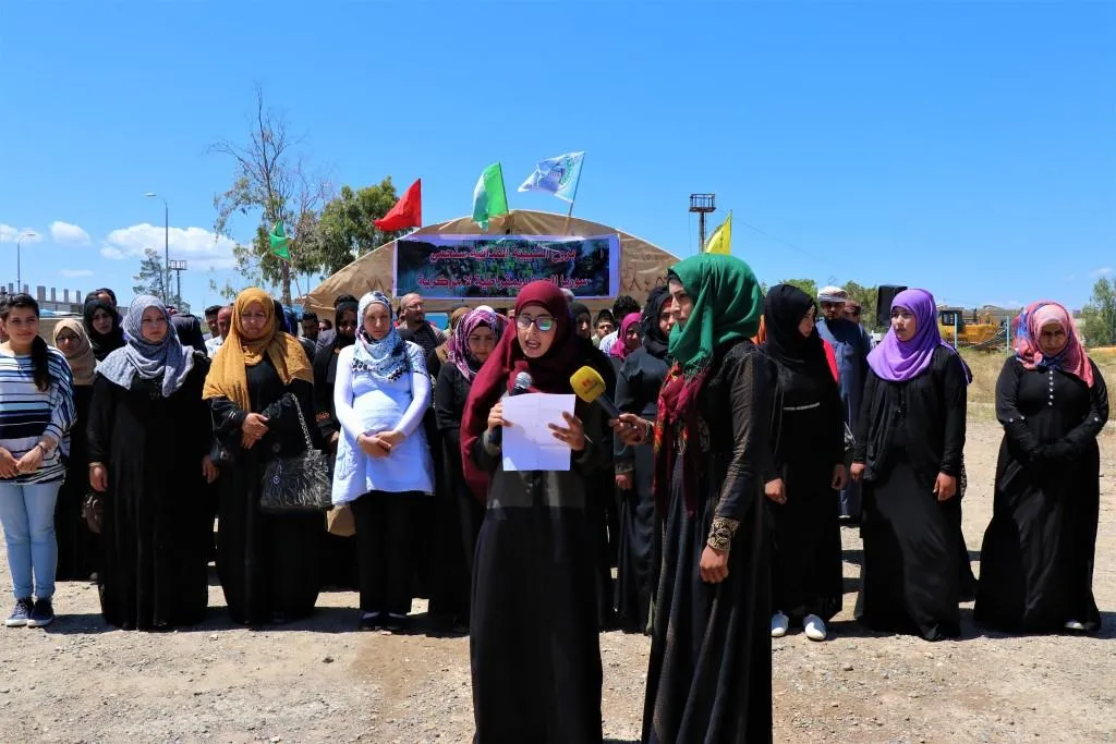 Al-Tabqa youth begin their sit-in protesting against the Turkish occupation policy