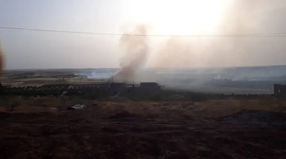 Turkey's mercenaries burn crops in al-Bab