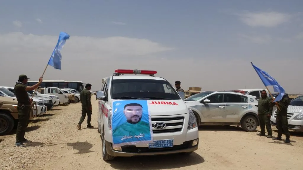 Al-Raqqa bid farewell martyr Mustafa al-Khelef's corpse