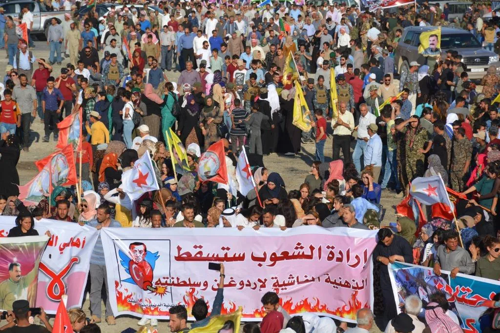 Thousands of Syrians protest the Turkish aggression on Afrin and southern Kurdistan