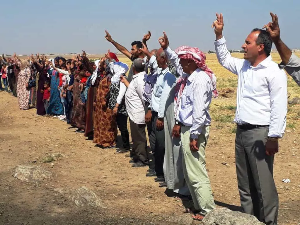 Near the border... Residents confirm their rejection of the Turkish occupation
