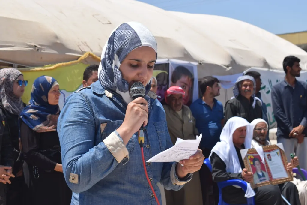 Northern Syria people gather in Girê Spi in rejection of Turkish threats