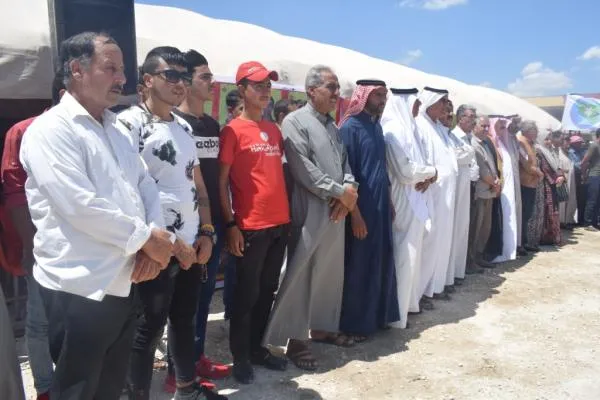 Condemning Turkish threats... people of Girê Spi begin a sit-in on border